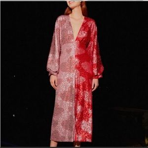 FARM Rio Heart Sequin Midi